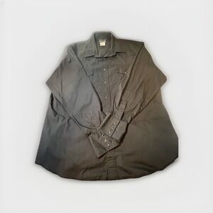 Wranlger‎ Wrancher Western Shirt Black Pearl Snap Shirt Men's Size XL